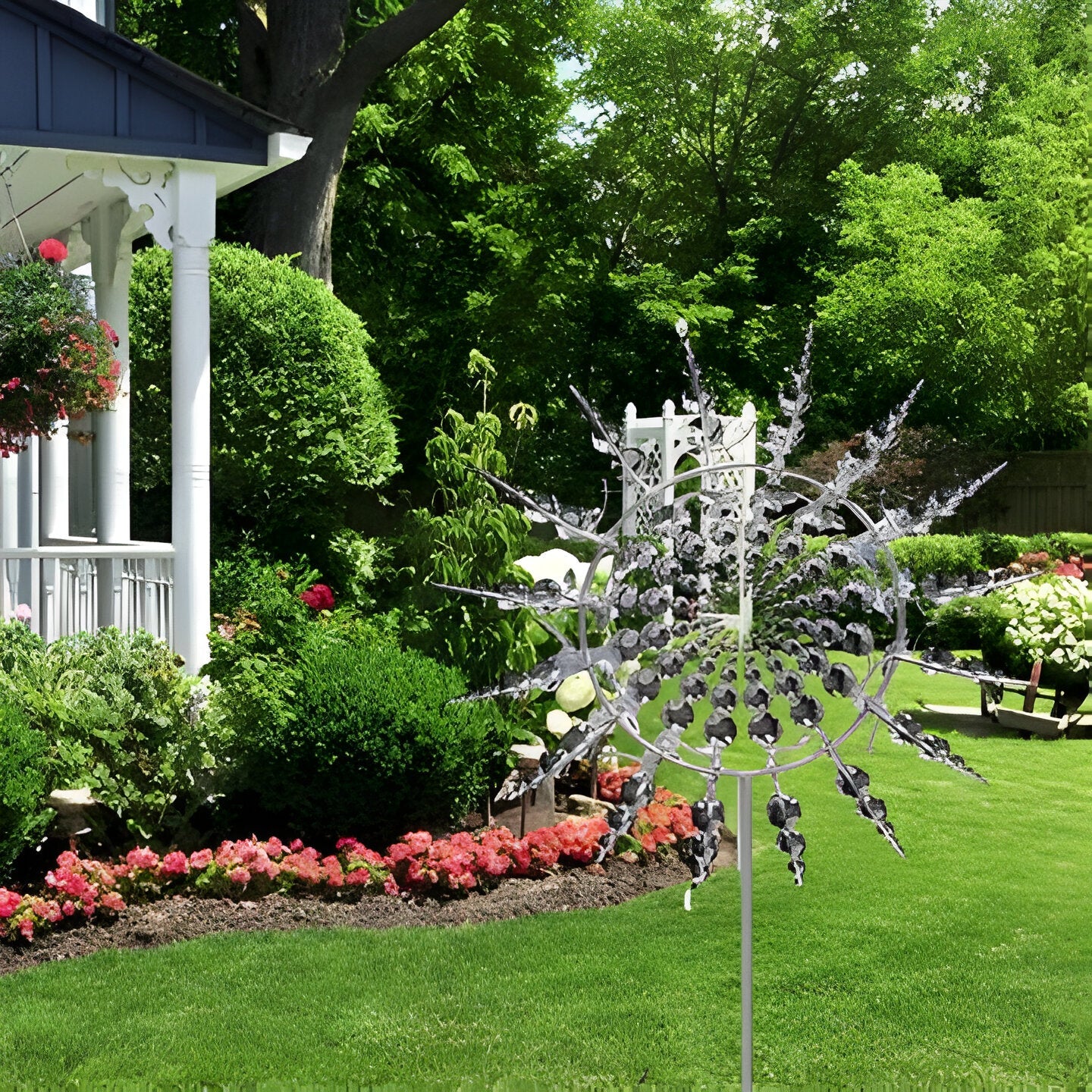 Outdoor Windmill Spinner Kinetic Garden Decoration with Dual Motion