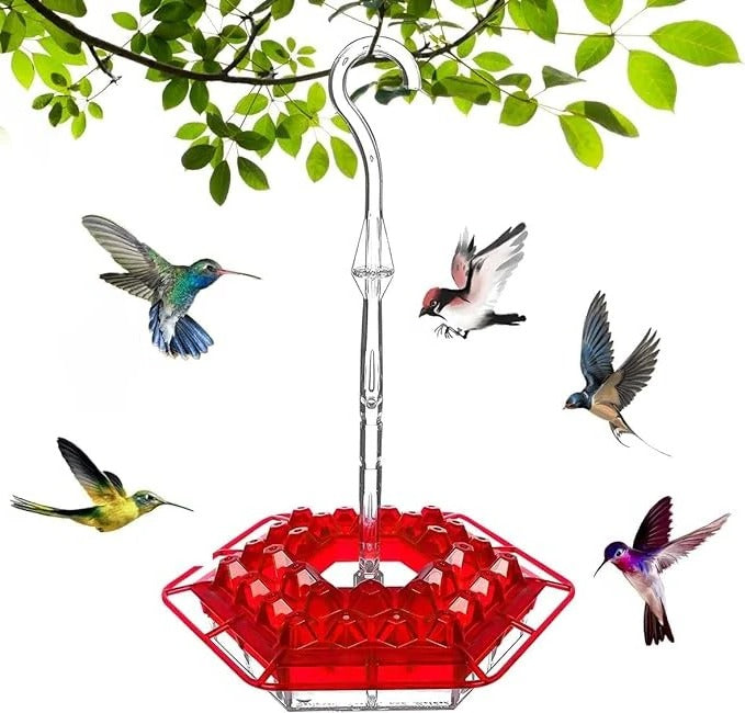 Hummingbird Feeder with Ant Moat Outdoor Hanging Garden Feeder