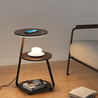 Modern Side Table Lamp Space-Saving Double-Layer Style