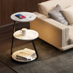 Side Table Bedside Lamp Double Tier Design with Integrated Light