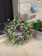 Decorative Floral Wreath Texas Wildflower Design for Front Door