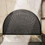 Non Slip Door Mat Semi Circle Rubber Entryway Indoor Outdoor