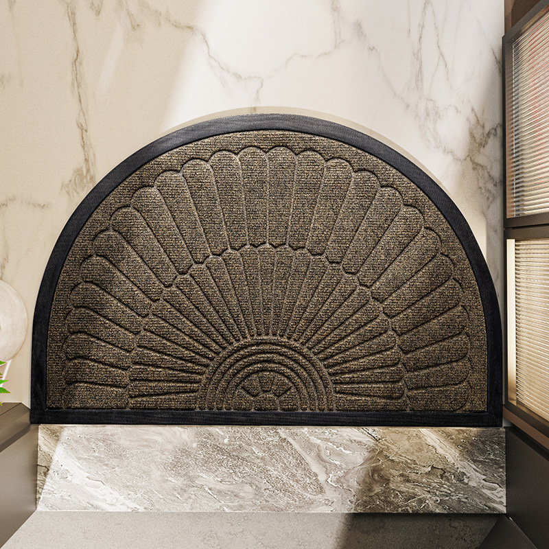 Non Slip Door Mat Semi Circle Rubber Entryway Indoor Outdoor - Image 5