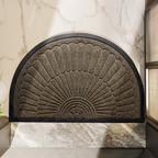 Non Slip Door Mat Semi Circle Rubber Entryway Indoor Outdoor - Image 5