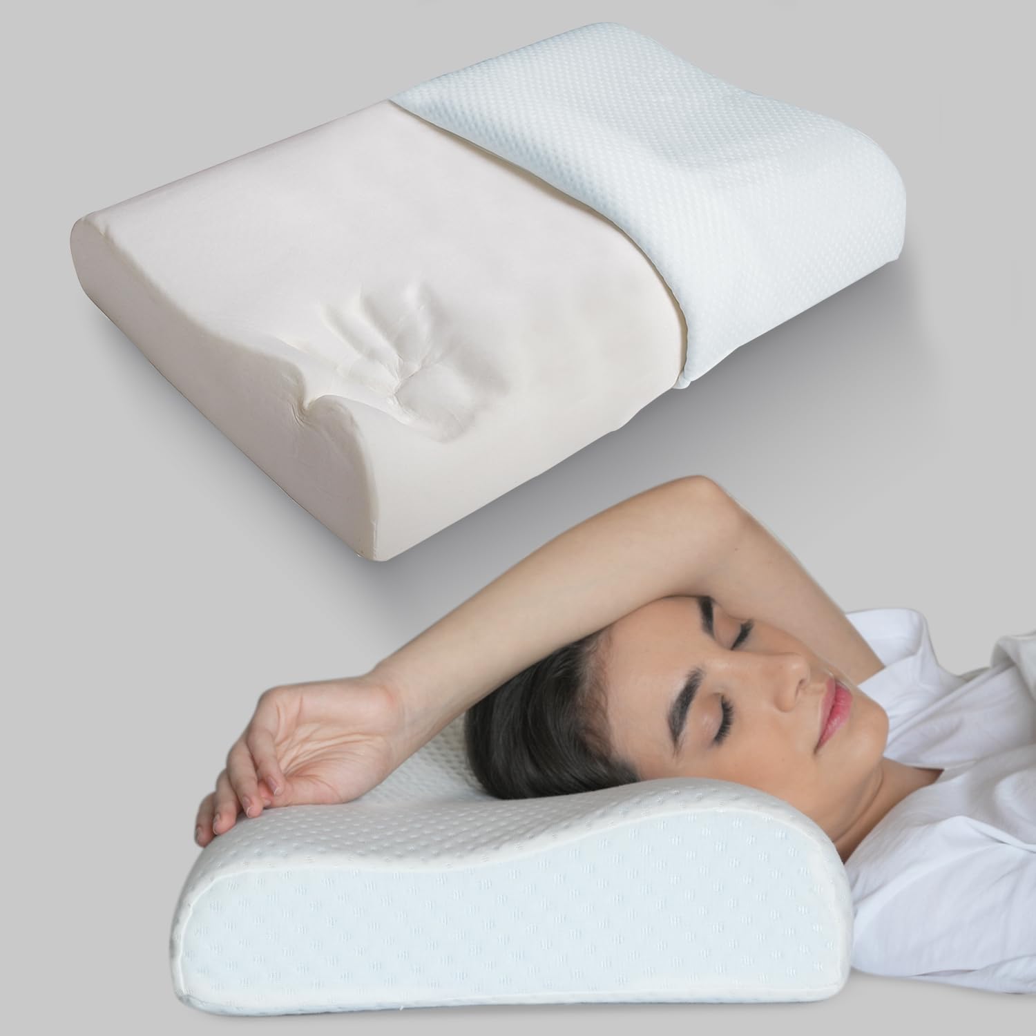 Comfort Sleep Pillow Dual Height & Breathable Cover