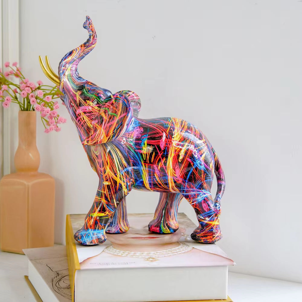 Artistic Elephant Graffiti Figurine - Image 5