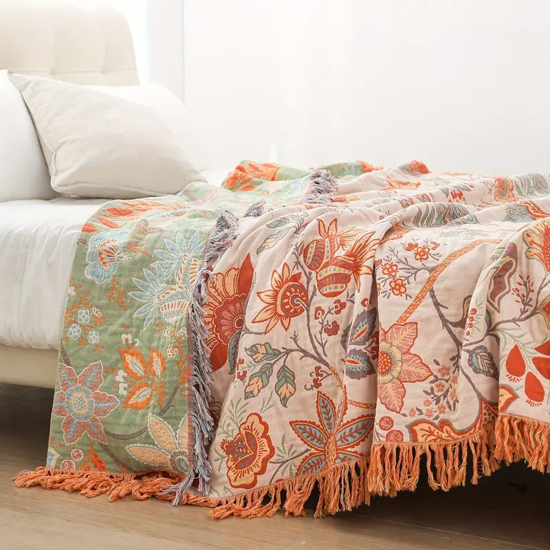 Floral Comfort Blanket Breathable & Skin‑Friendly Design