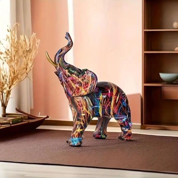 Artistic Elephant Graffiti Figurine - Image 3