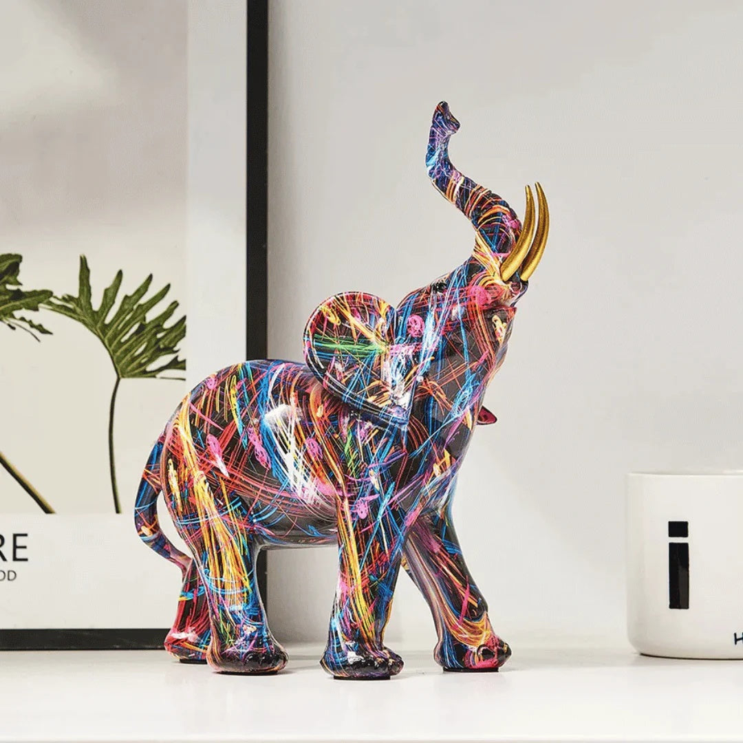 Artistic Elephant Graffiti Figurine - Image 4