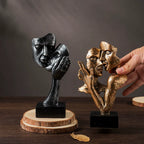Abstract Couple Kiss Statue Contemporary Home Decor Accent