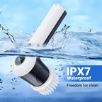 Cordless Electric Spin Scrubber with 2 Speeds & Battery Display, 6 Head Cleaning Brush for Bathroom, Sink & Window - Image 4