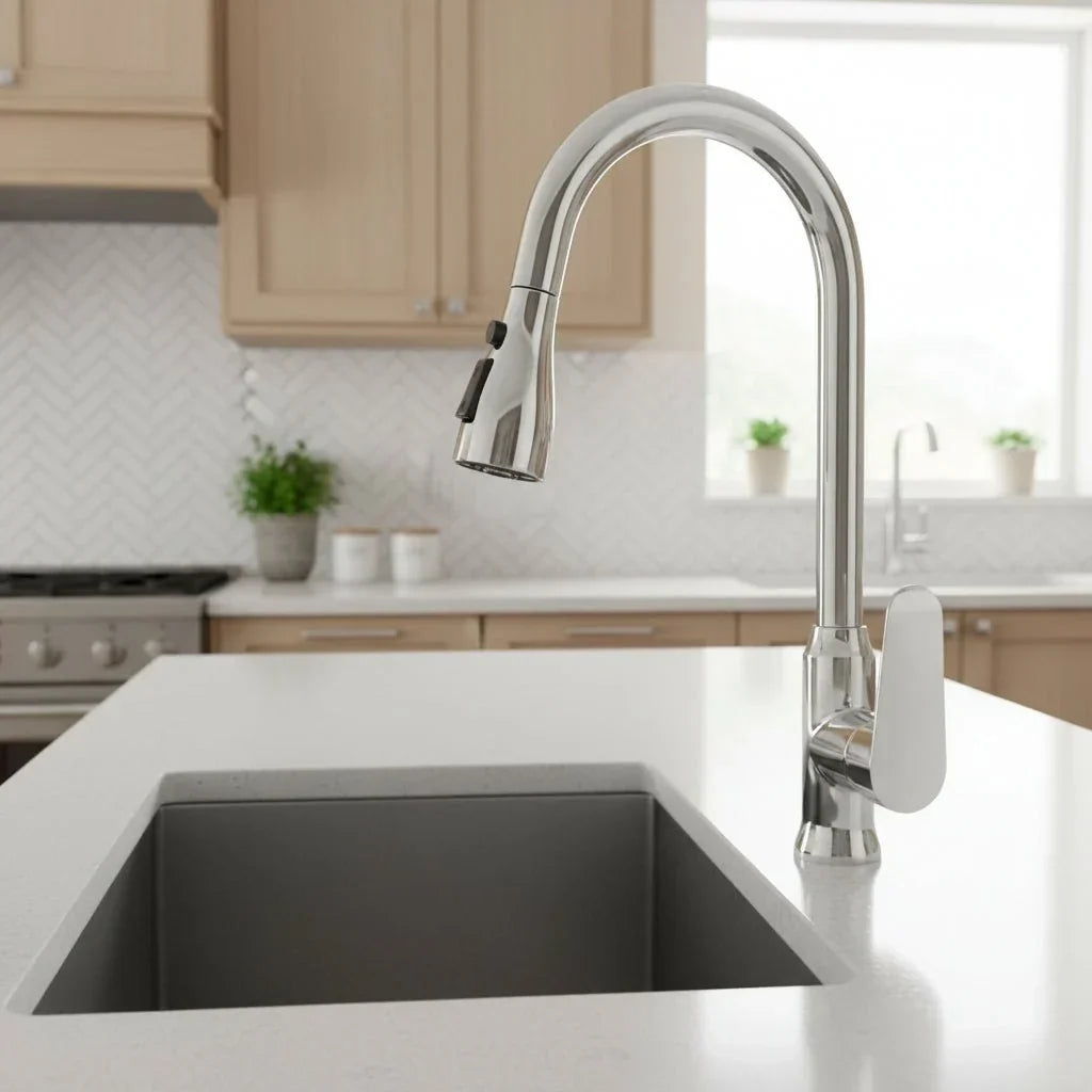 High Arc Kitchen Faucet Pull Down Sprayer