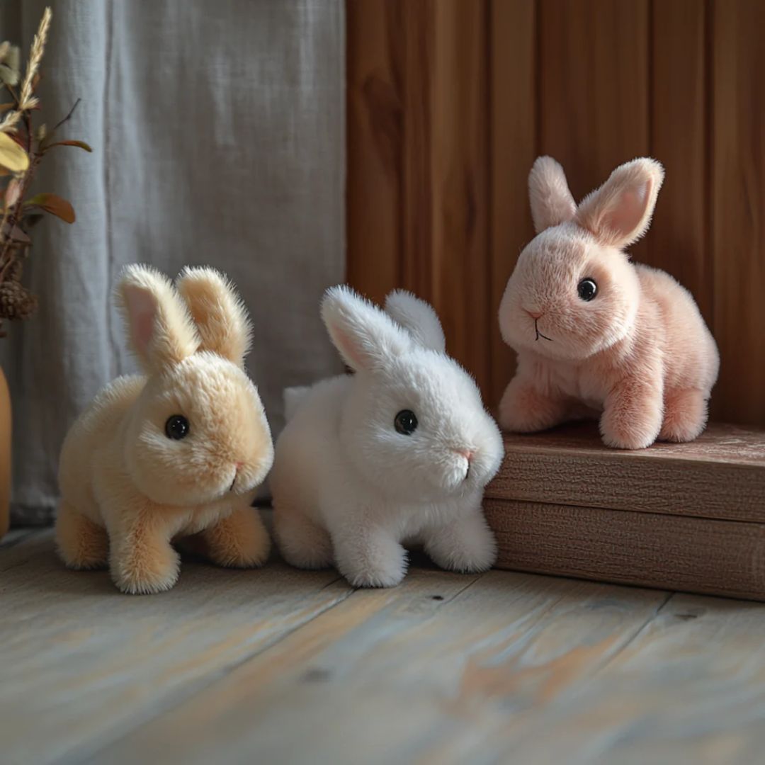 Interactive Plush Bunny Toy Realistic Moving Animal Figure