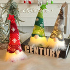 Scandinavian Plush Christmas Gnome Figurine Warm LED - Image 3