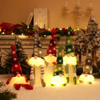 Scandinavian Plush Christmas Gnome Figurine Warm LED - Image 5