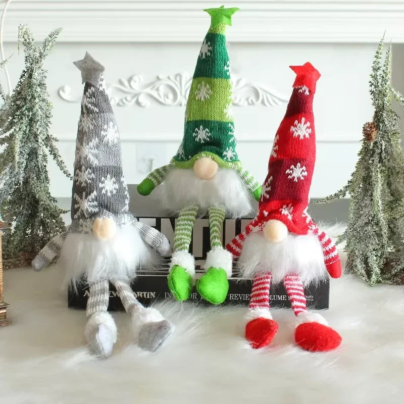 Scandinavian Plush Christmas Gnome Figurine Warm LED - Image 6