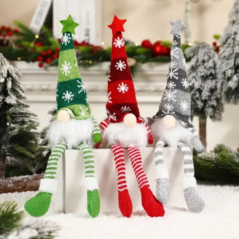 Scandinavian Plush Christmas Gnome Figurine Warm LED - Image 8