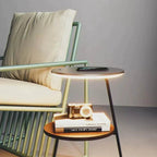 Side Table Bedside Lamp Double Tier Design with Integrated Light