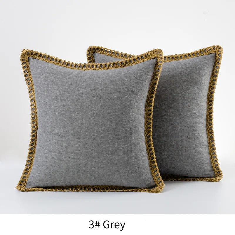 Festive Accent Pillow Cover Grey and Red Decorative Cushion Case