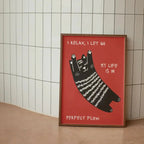 Playful Black Cat Wall Art Décor