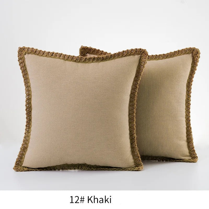 Festive Accent Pillow Cover Grey and Red Decorative Cushion Case