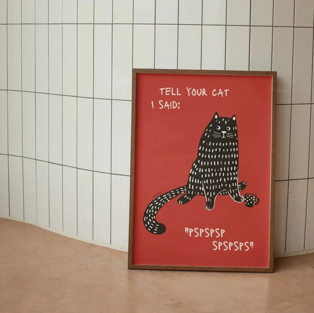 Playful Black Cat Wall Art Décor