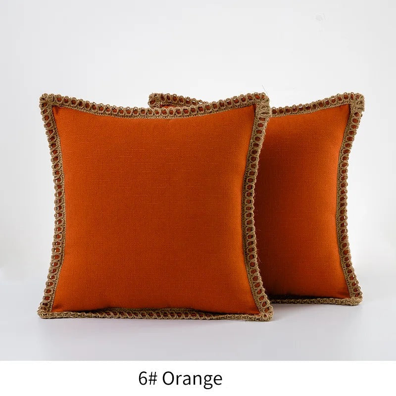 Festive Accent Pillow Cover Grey and Red Decorative Cushion Case