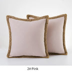 Festive Accent Pillow Cover Grey and Red Decorative Cushion Case