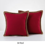 Festive Accent Pillow Cover Grey and Red Decorative Cushion Case