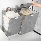 Wall Mounted Laundry Basket Foldable Adhesive Clothes Hamper