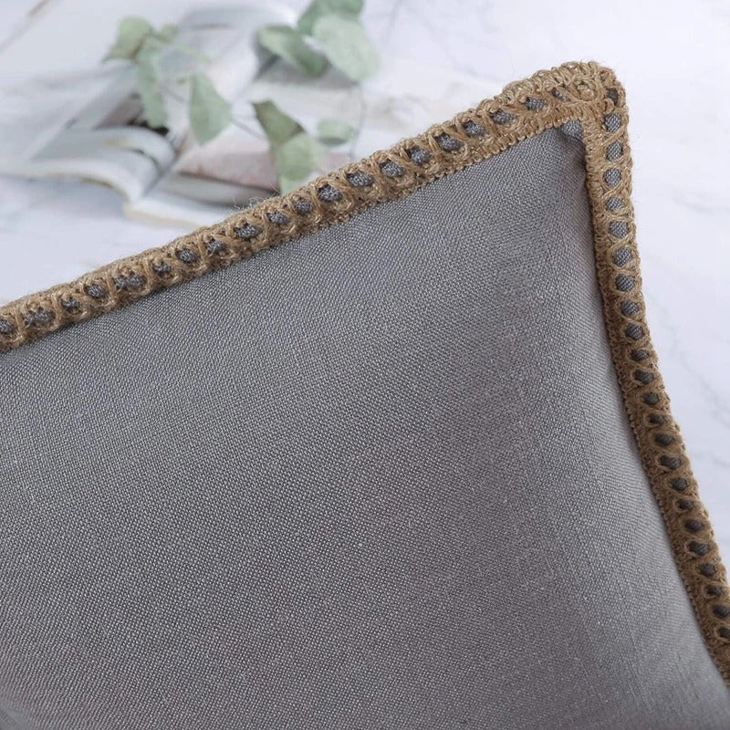 Festive Accent Pillow Cover Grey and Red Decorative Cushion Case