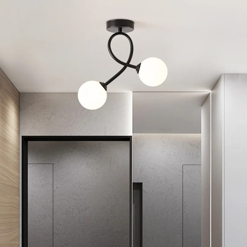 Modern Flush Mount Ceiling Light Minimalist Glass Fixture
