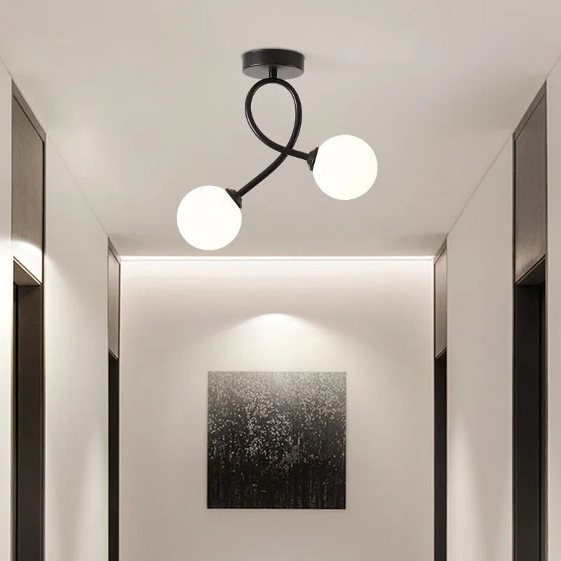 Modern Flush Mount Ceiling Light Minimalist Glass Fixture - Image 2