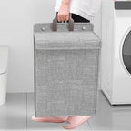 Wall Mounted Laundry Basket Foldable Adhesive Clothes Hamper - Image 4