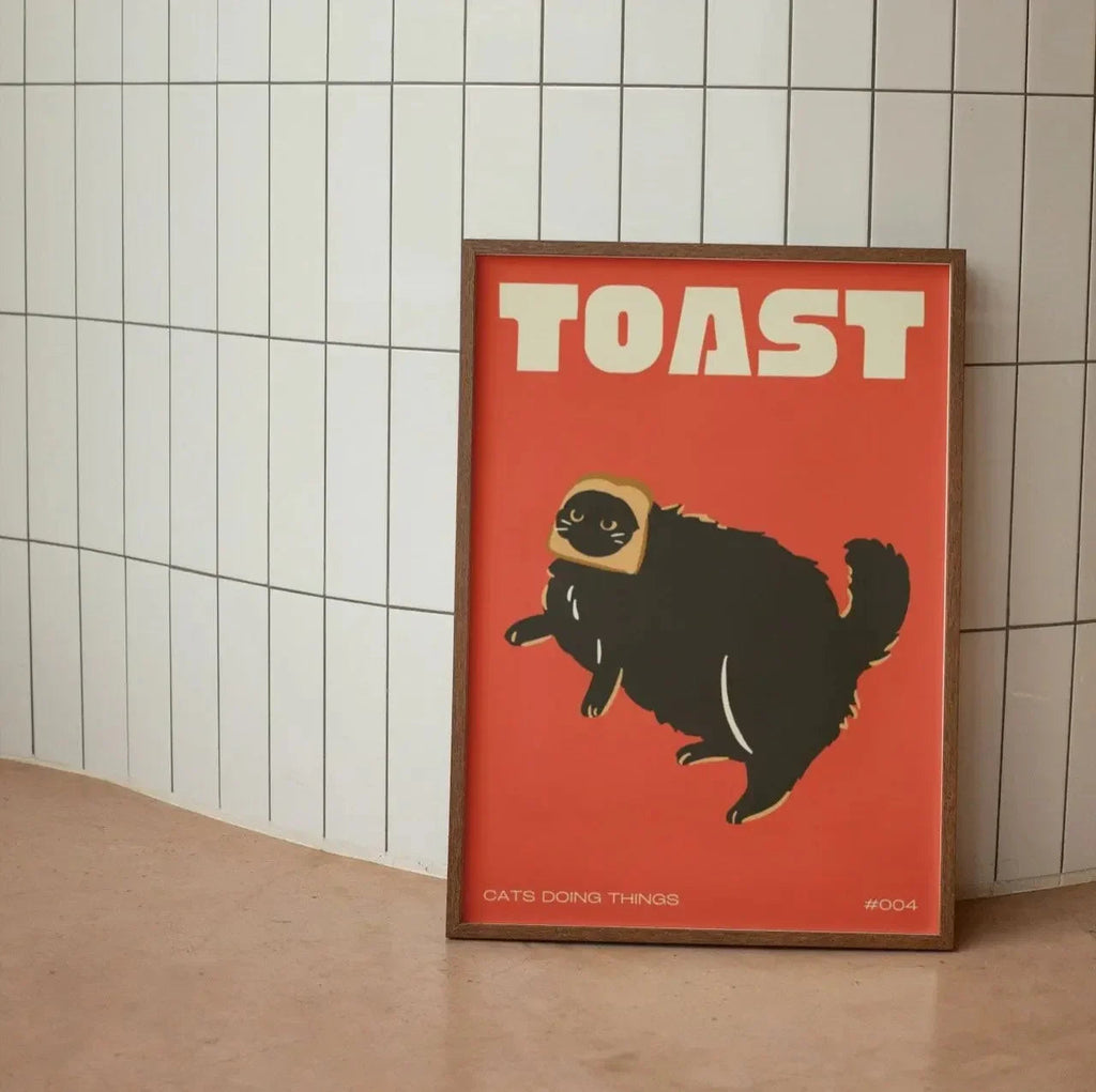 Playful Black Cat Wall Art Décor