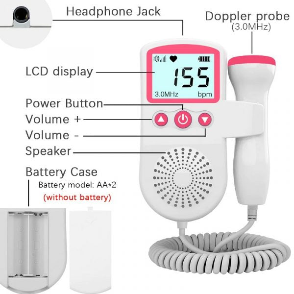 Baby Fetal Heart Monitor Portable Pregnancy Heartbeat Detector