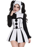 Womens Clown Dress Pierrot