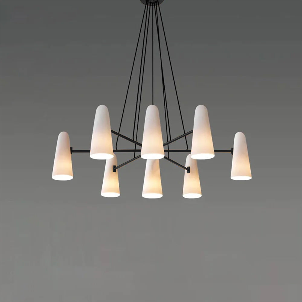 Modern Chandelier Ceiling Light LED Pendant with Clear Glass Shades