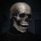 Human Skull Full Head Mask Movable Jaw Halloween Accessory