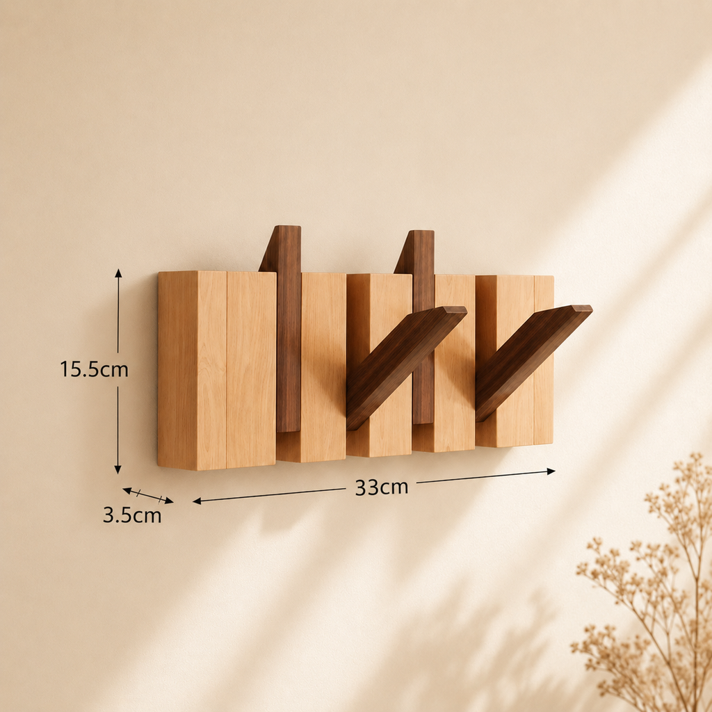Wooden Space-Saving Wall-Mounted Piano Hanger Rack