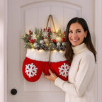 Mitten Christmas Door Hanger Warm White LED - Image 4