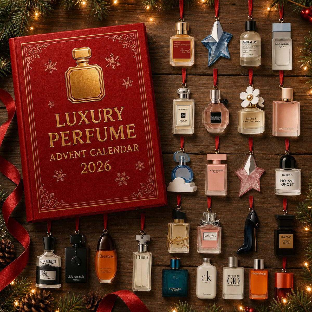 24 Piece Acrylic Perfume Bottle Ornament Advent Calendar
