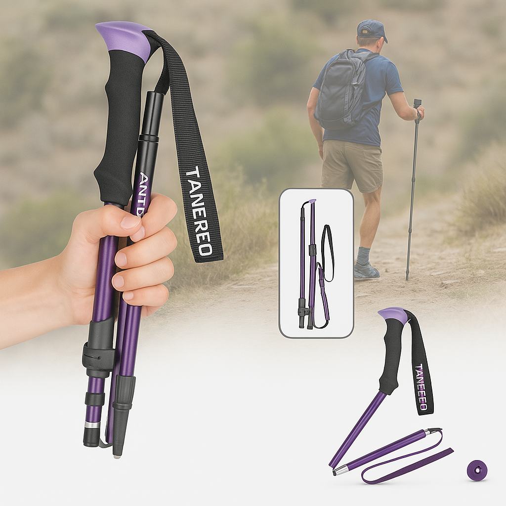 Hiking Poles Adjustable Foldable Sticks for Walking & Trekking