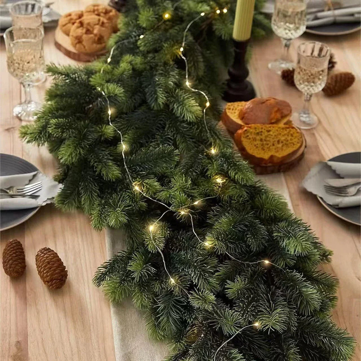 Artificial Pine Prelit Christmas Garland Battery Operated - Image 6