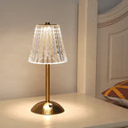 Golden Crystal Glass Table Lamp in Decorative Design with Sparkling Shade