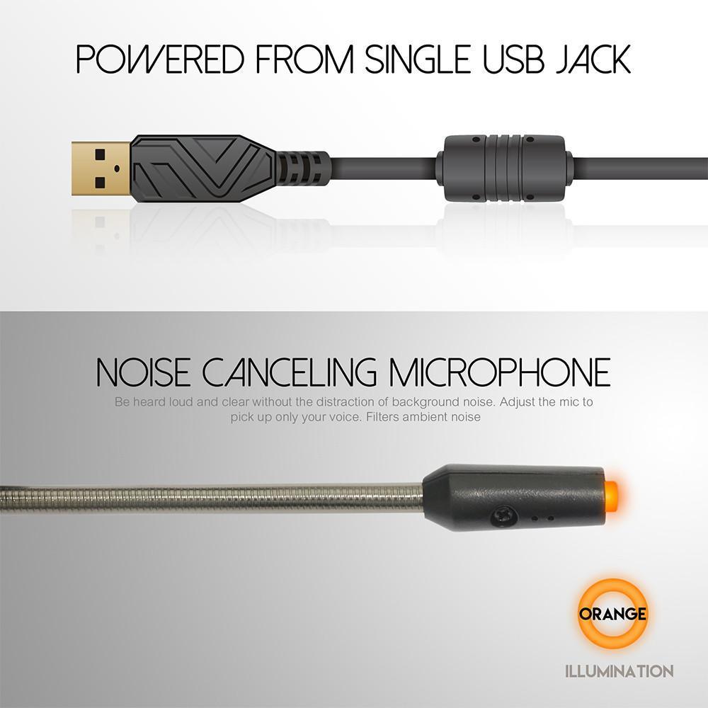 USB Gaming Headphone with LED Lights & Volume Control