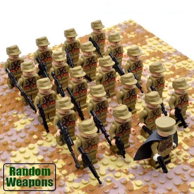 21‑Piece WWII Army Soldier Building Block Set