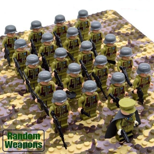 21‑Piece WWII Army Soldier Building Block Set