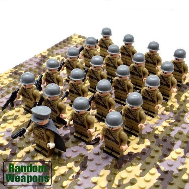 21‑Piece WWII Army Soldier Building Block Set