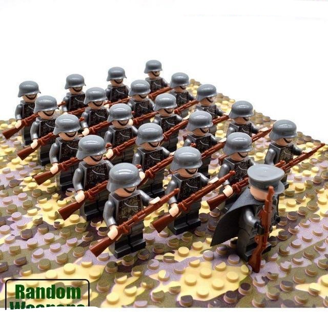 21‑Piece WWII Army Soldier Building Block Set